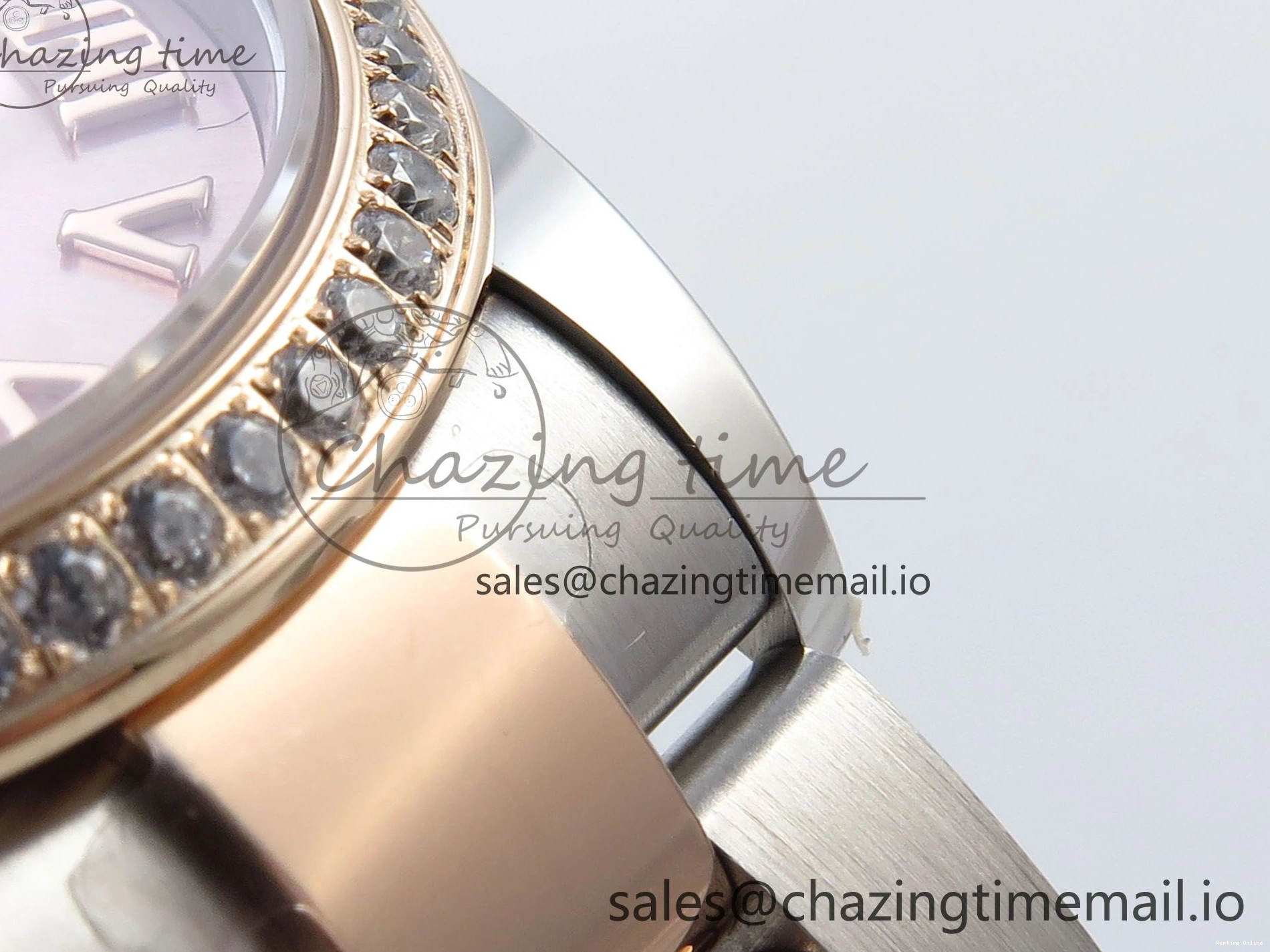 0515 Sleek DateJust 31 278381RBR ARF 1:1 Best Edition 904L Steel RG Roman Dial Diamonds Bezel on SS RG Oyster Bracelet ETA 382